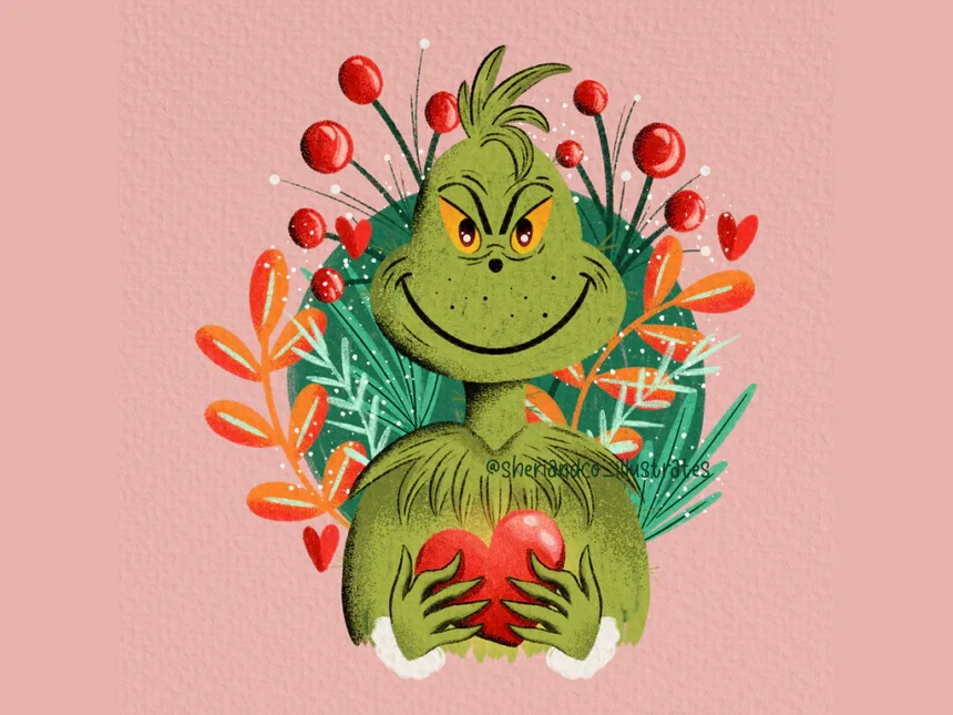 "Grinch Character Illustration"