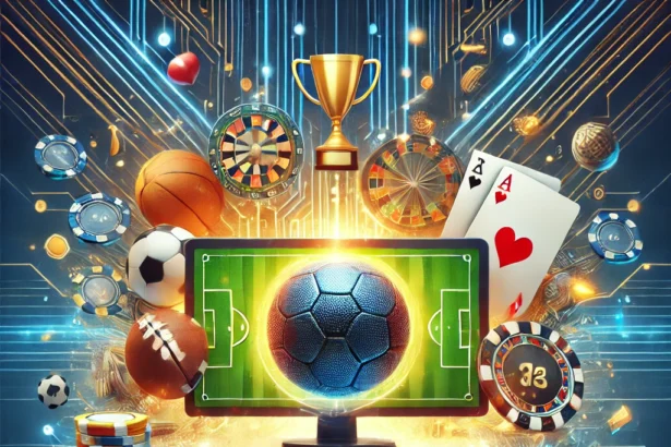 Tipbet88.site with elements of online betting, sports icons, casino chips, and a modern digital theme.