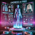 Here's the image depicting a futuristic digital interface for the "Undress AI Free" program.